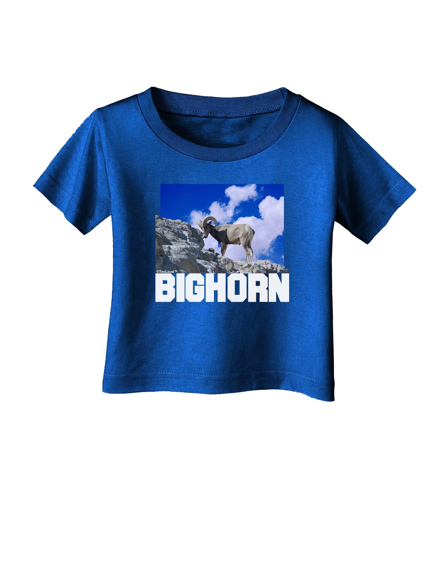 Bighorn Ram Text Infant T-Shirt Dark-Infant T-Shirt-TooLoud-Royal-Blue-06-Months-Davson Sales