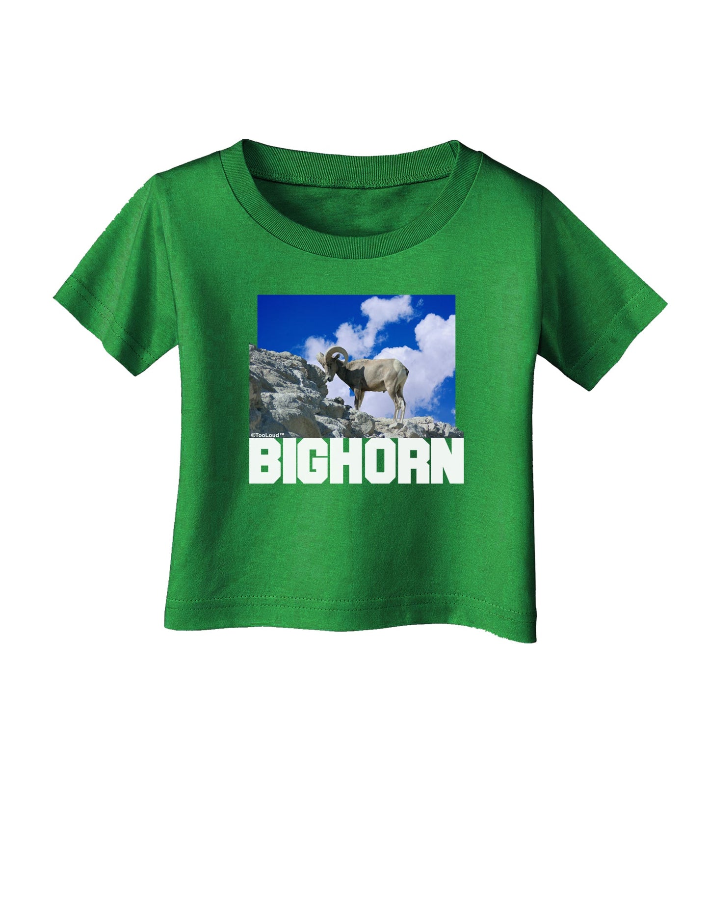 Bighorn Ram Text Infant T-Shirt Dark-Infant T-Shirt-TooLoud-Clover-Green-06-Months-Davson Sales