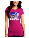 Bighorn Ram Text Juniors Crew Dark T-Shirt-T-Shirts Juniors Tops-TooLoud-Hot-Pink-Juniors Fitted Small-Davson Sales