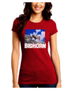 Bighorn Ram Text Juniors Crew Dark T-Shirt-T-Shirts Juniors Tops-TooLoud-Red-Juniors Fitted Small-Davson Sales