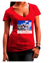 Bighorn Ram Text Juniors V-Neck Dark T-Shirt-Womens V-Neck T-Shirts-TooLoud-Red-Juniors Fitted Small-Davson Sales