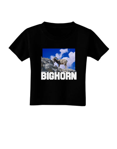 Bighorn Ram Text Toddler T-Shirt Dark-Toddler T-Shirt-TooLoud-Black-2T-Davson Sales