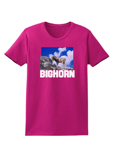 Bighorn Ram Text Womens Dark T-Shirt-TooLoud-Hot-Pink-Small-Davson Sales