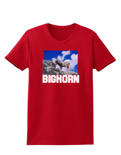 Bighorn Ram Text Womens Dark T-Shirt-TooLoud-Red-X-Small-Davson Sales