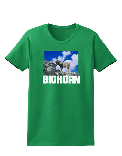 Bighorn Ram Text Womens Dark T-Shirt-TooLoud-Kelly-Green-X-Small-Davson Sales