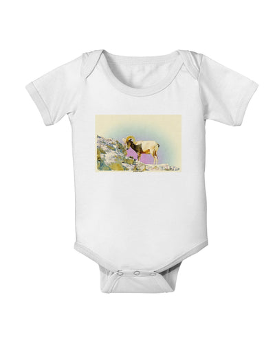 Bighorn Ram Watercolor Baby Romper Bodysuit-Baby Romper-TooLoud-White-06-Months-Davson Sales