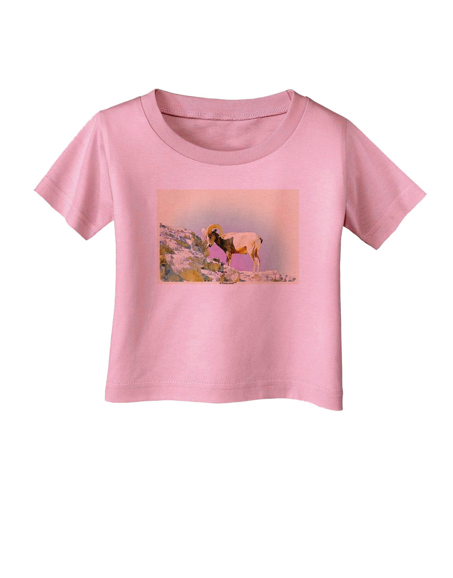 Bighorn Ram Watercolor Infant T-Shirt-Infant T-Shirt-TooLoud-Candy-Pink-06-Months-Davson Sales