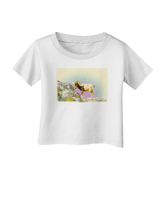 Bighorn Ram Watercolor Infant T-Shirt-Infant T-Shirt-TooLoud-White-06-Months-Davson Sales