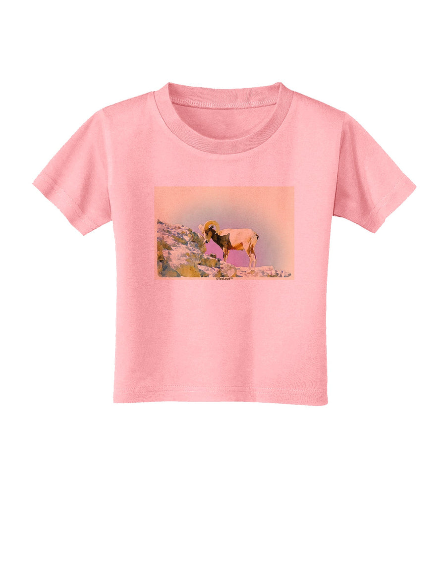 Bighorn Ram Watercolor Toddler T-Shirt-Toddler T-Shirt-TooLoud-White-2T-Davson Sales