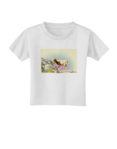 Bighorn Ram Watercolor Toddler T-Shirt-Toddler T-Shirt-TooLoud-White-2T-Davson Sales