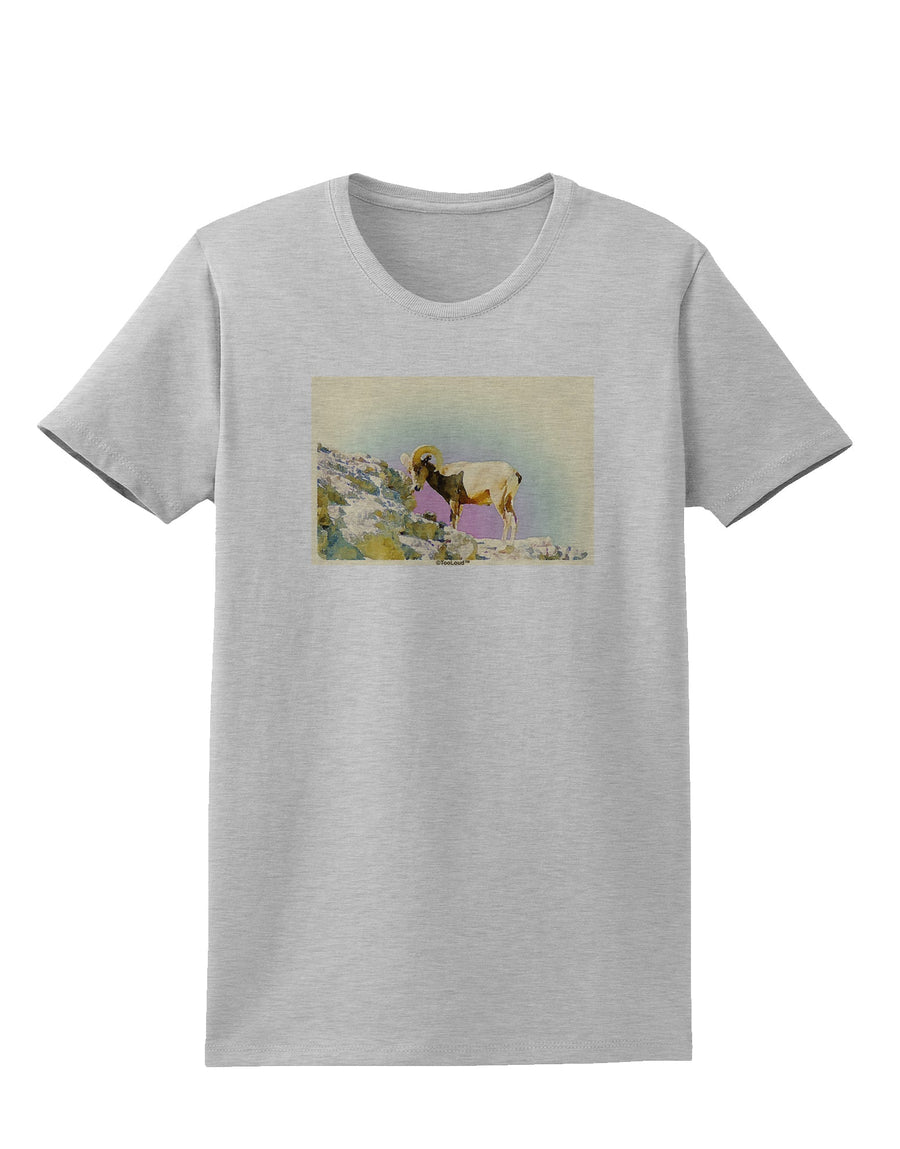 Bighorn Ram Watercolor Womens T-Shirt-Womens T-Shirt-TooLoud-White-X-Small-Davson Sales