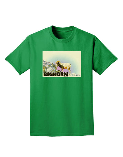 Bighorn Ram WatercolorText Adult Dark T-Shirt-Mens T-Shirt-TooLoud-Kelly-Green-Small-Davson Sales