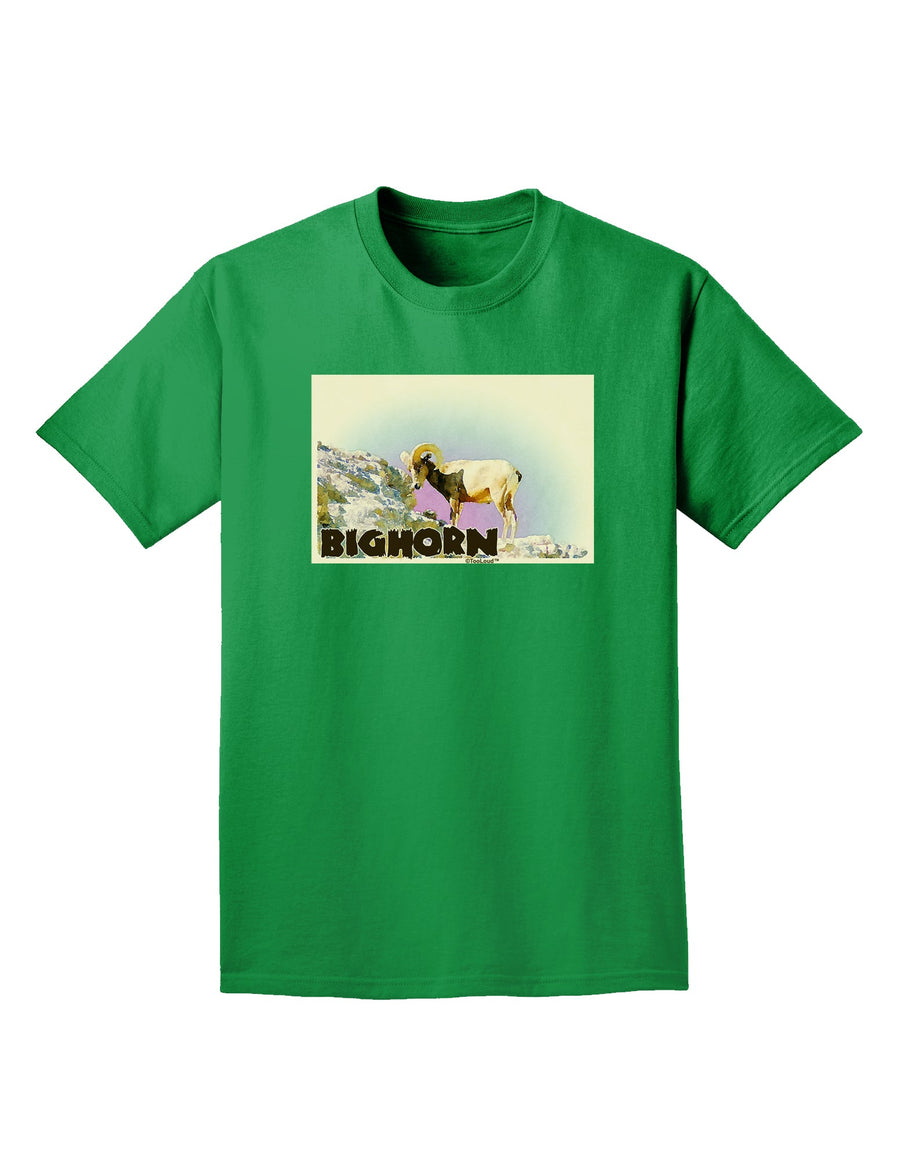 Bighorn Ram WatercolorText Adult Dark T-Shirt-Mens T-Shirt-TooLoud-Purple-Small-Davson Sales