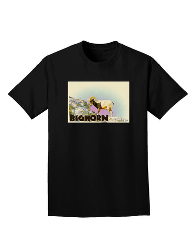 Bighorn Ram WatercolorText Adult Dark T-Shirt-Mens T-Shirt-TooLoud-Black-Small-Davson Sales