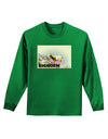 Bighorn Ram WatercolorText Adult Long Sleeve Dark T-Shirt-TooLoud-Kelly-Green-Small-Davson Sales