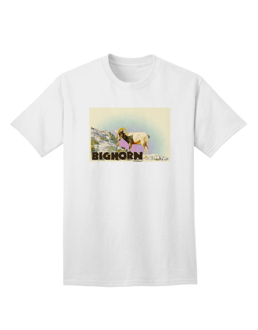 Bighorn Ram WatercolorText Adult T-Shirt-Mens T-Shirt-TooLoud-White-Small-Davson Sales