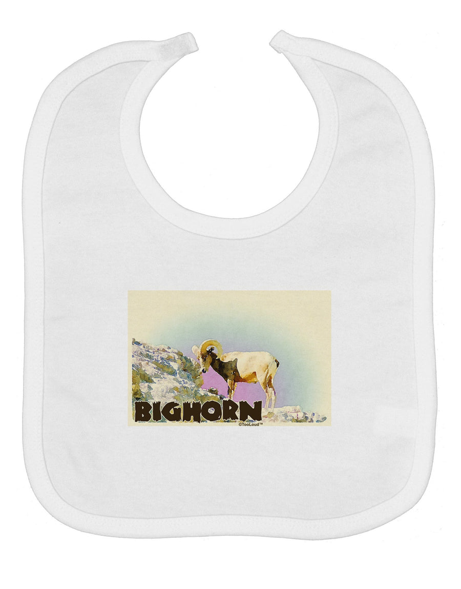 Bighorn Ram WatercolorText Baby Bib