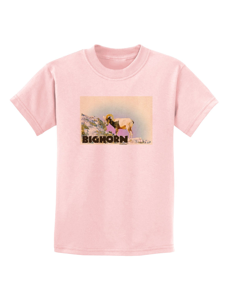 Bighorn Ram WatercolorText Childrens T-Shirt-Childrens T-Shirt-TooLoud-White-X-Small-Davson Sales