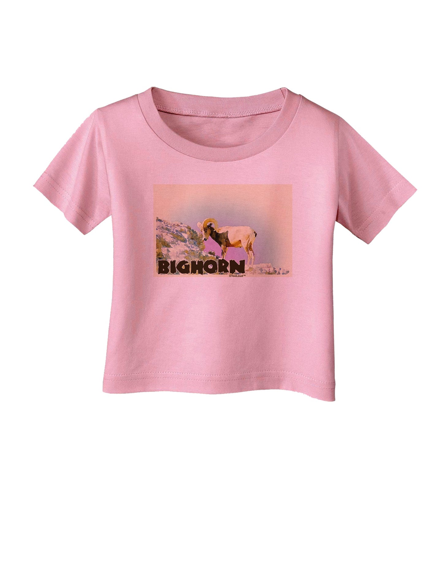 Bighorn Ram WatercolorText Infant T-Shirt-Infant T-Shirt-TooLoud-Candy-Pink-06-Months-Davson Sales