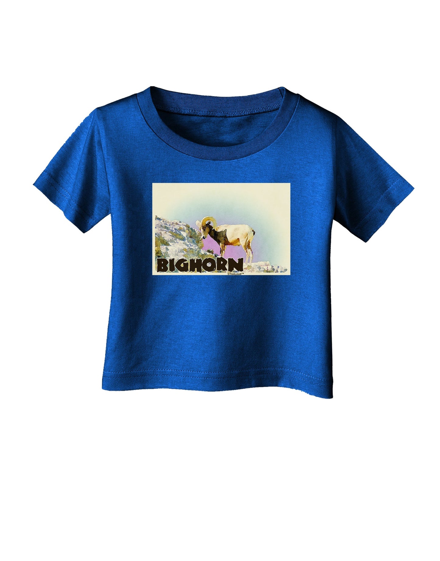 Bighorn Ram WatercolorText Infant T-Shirt Dark-Infant T-Shirt-TooLoud-Royal-Blue-06-Months-Davson Sales