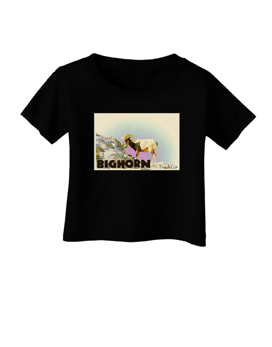 Bighorn Ram WatercolorText Infant T-Shirt Dark-Infant T-Shirt-TooLoud-Black-06-Months-Davson Sales