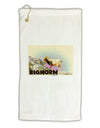 Bighorn Ram WatercolorText Micro Terry Gromet Golf Towel 11&#x22;x19-Golf Towel-TooLoud-White-Davson Sales