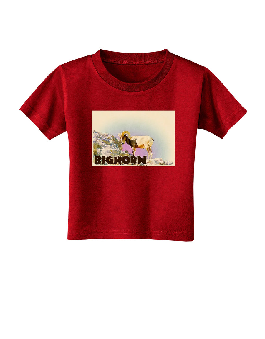 Bighorn Ram WatercolorText Toddler T-Shirt Dark-Toddler T-Shirt-TooLoud-Black-2T-Davson Sales