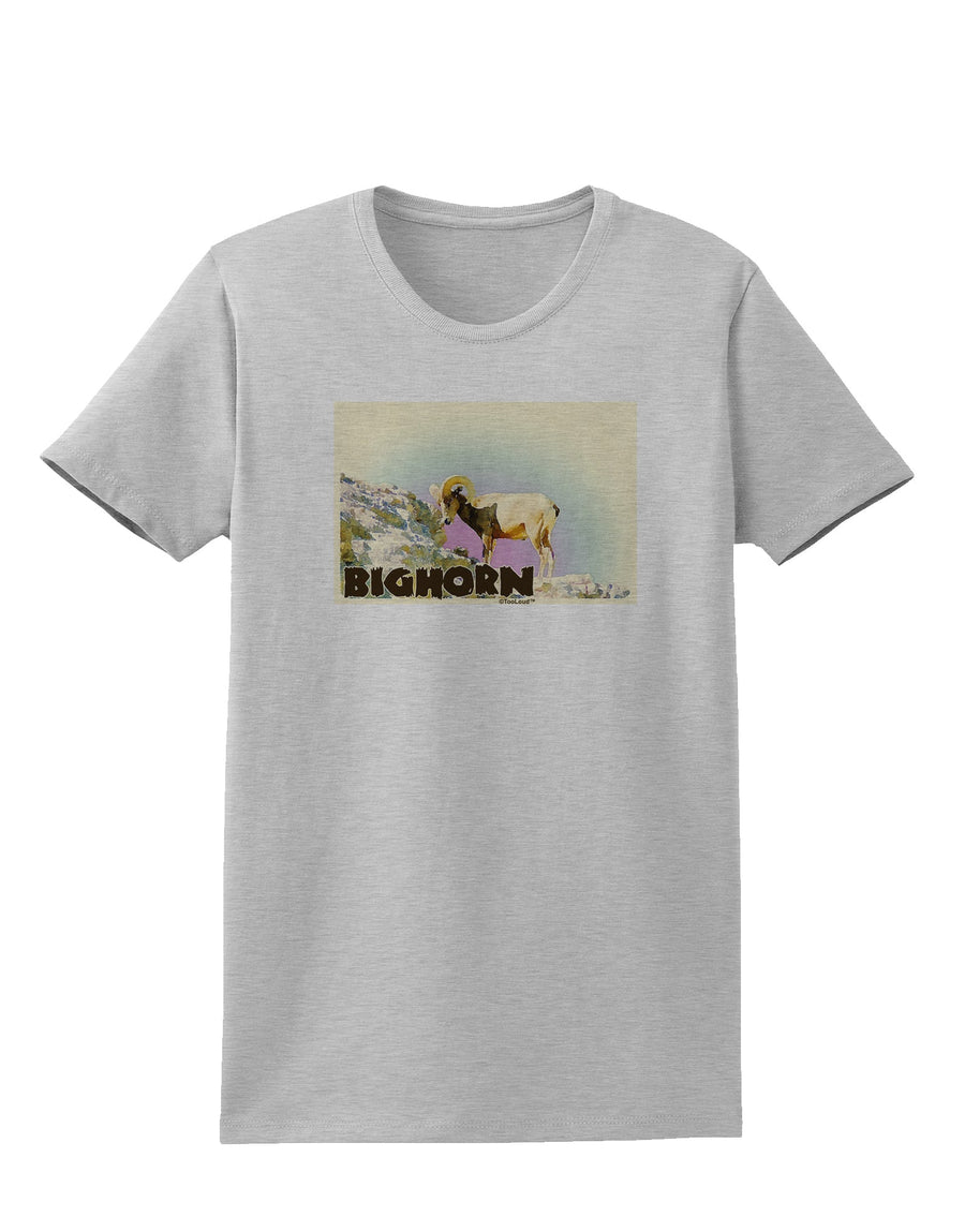 Bighorn Ram WatercolorText Womens T-Shirt-Womens T-Shirt-TooLoud-White-X-Small-Davson Sales