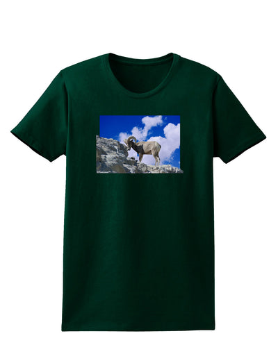 Bighorn Ram Womens Dark T-Shirt-TooLoud-Forest-Green-Small-Davson Sales