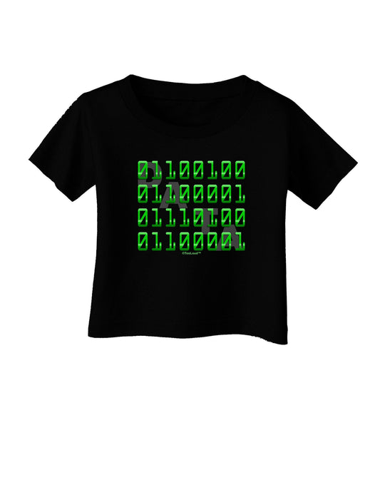 Binary Data Green Infant T-Shirt Dark-Infant T-Shirt-TooLoud-Black-18-Months-Davson Sales