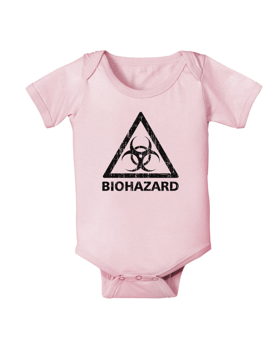 Biohazard Sign Distressed Baby Romper Bodysuit-Baby Romper-TooLoud-White-06-Months-Davson Sales