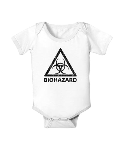 Biohazard Sign Distressed Baby Romper Bodysuit-Baby Romper-TooLoud-White-06-Months-Davson Sales