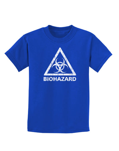 Biohazard Sign Distressed Childrens Dark T-Shirt-Childrens T-Shirt-TooLoud-Royal-Blue-X-Small-Davson Sales