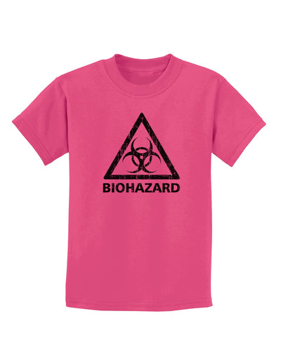 Biohazard Sign Distressed Childrens T-Shirt-Childrens T-Shirt-TooLoud-Sangria-X-Small-Davson Sales