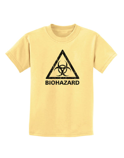 Biohazard Sign Distressed Childrens T-Shirt-Childrens T-Shirt-TooLoud-Daffodil-Yellow-X-Small-Davson Sales