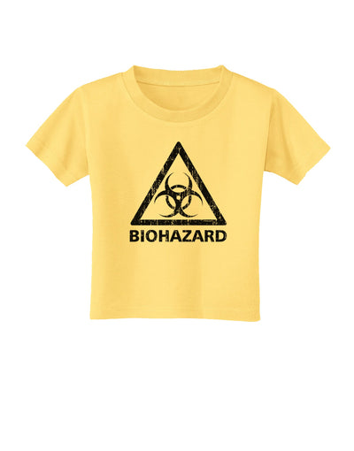 Biohazard Sign Distressed Toddler T-Shirt-Toddler T-Shirt-TooLoud-Daffodil-Yellow-2T-Davson Sales