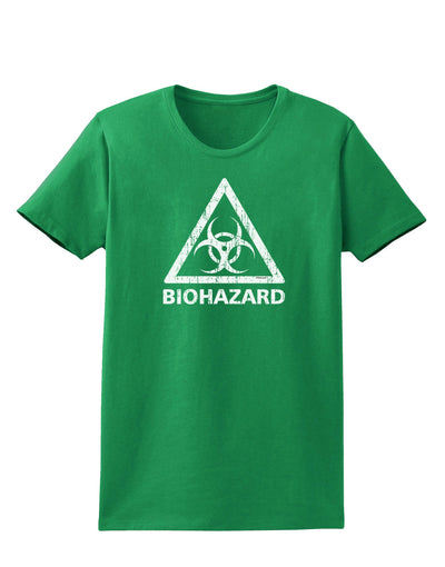 Biohazard Sign Distressed Womens Dark T-Shirt-Womens T-Shirt-TooLoud-Kelly-Green-X-Small-Davson Sales