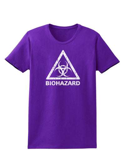 Biohazard Sign Distressed Womens Dark T-Shirt-Womens T-Shirt-TooLoud-Purple-X-Small-Davson Sales