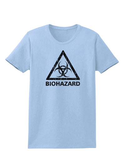 Biohazard Sign Distressed Womens T-Shirt-Womens T-Shirt-TooLoud-Light-Blue-X-Small-Davson Sales