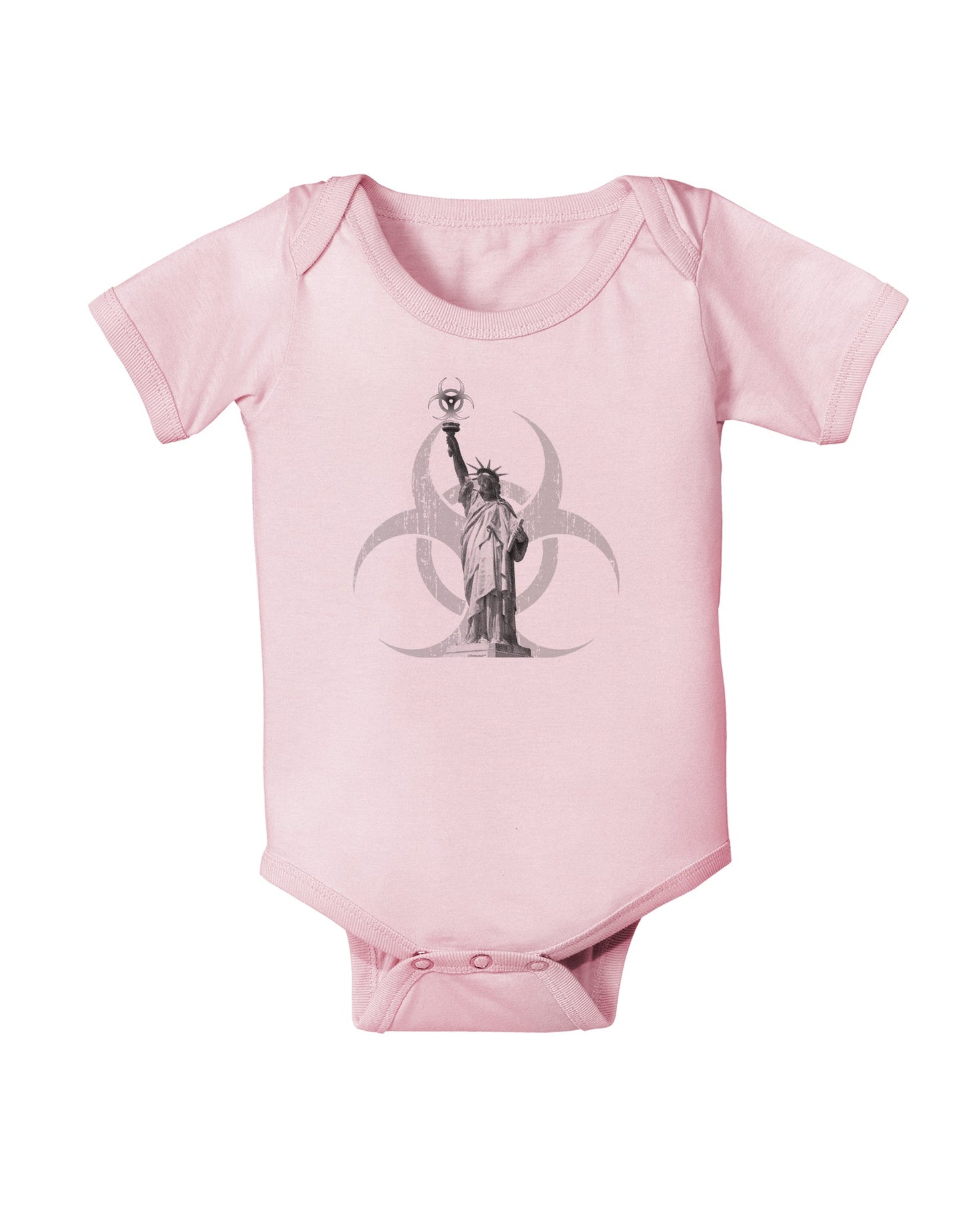 Biohazard Statue of Liberty Baby Romper Bodysuit-Baby Romper-TooLoud-Light-Pink-06-Months-Davson Sales
