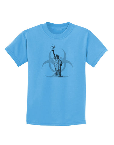 Biohazard Statue of Liberty Childrens T-Shirt-Childrens T-Shirt-TooLoud-Aquatic-Blue-X-Small-Davson Sales