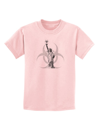 Biohazard Statue of Liberty Childrens T-Shirt-Childrens T-Shirt-TooLoud-PalePink-X-Small-Davson Sales