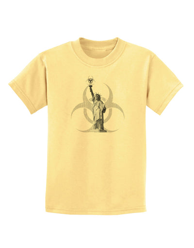 Biohazard Statue of Liberty Childrens T-Shirt-Childrens T-Shirt-TooLoud-Daffodil-Yellow-X-Small-Davson Sales