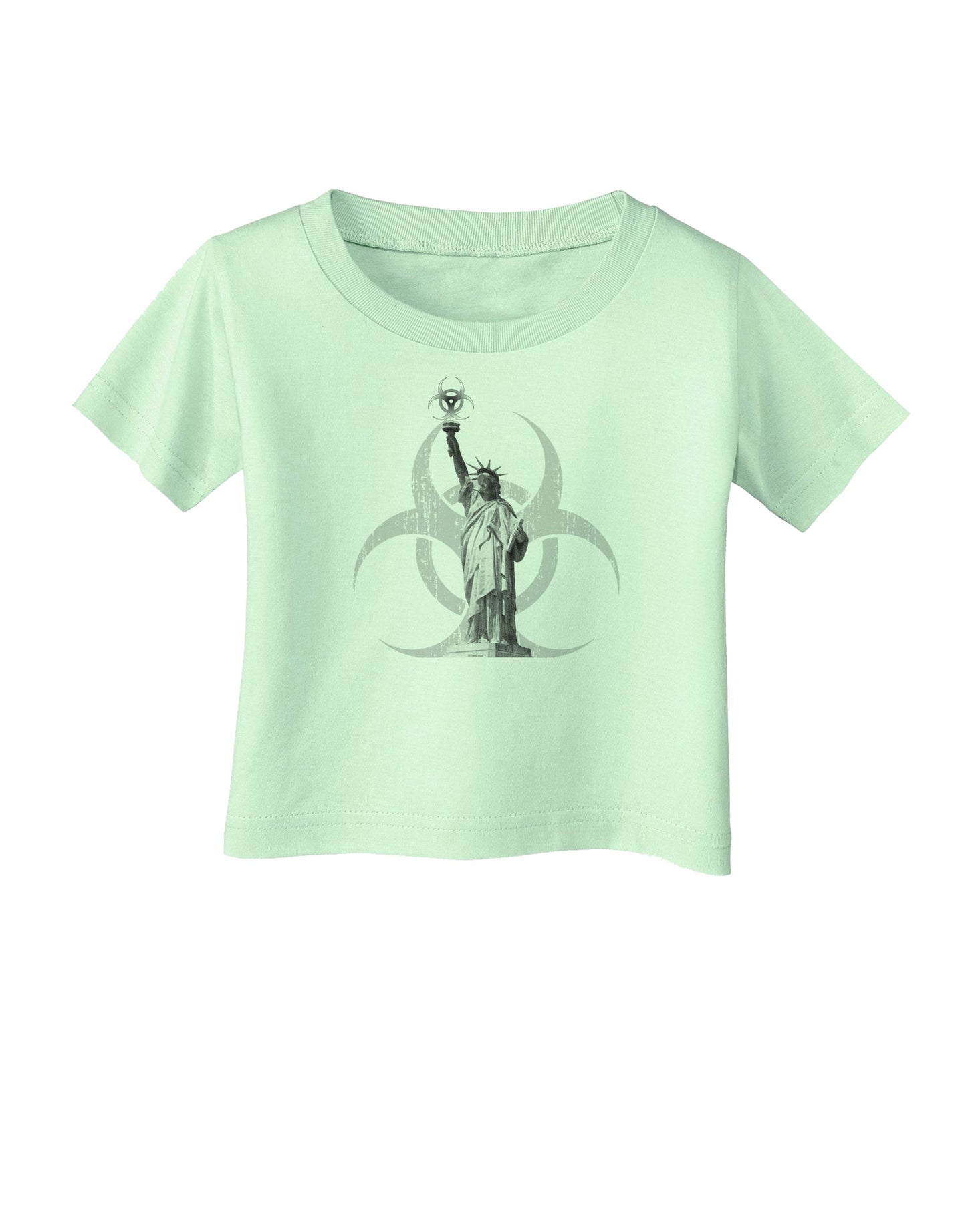 Biohazard Statue of Liberty Infant T-Shirt-Infant T-Shirt-TooLoud-Light-Green-06-Months-Davson Sales