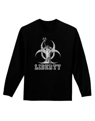 Biohazard Statue of Liberty - Liberty Adult Long Sleeve Dark T-Shirt-TooLoud-Black-Small-Davson Sales