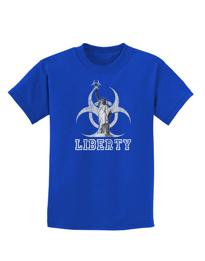 Biohazard Statue of Liberty - Liberty Childrens Dark T-Shirt-Childrens T-Shirt-TooLoud-Royal-Blue-X-Small-Davson Sales