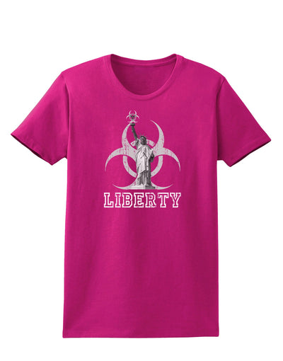 Biohazard Statue of Liberty - Liberty Womens Dark T-Shirt-Womens T-Shirt-TooLoud-Hot-Pink-Small-Davson Sales