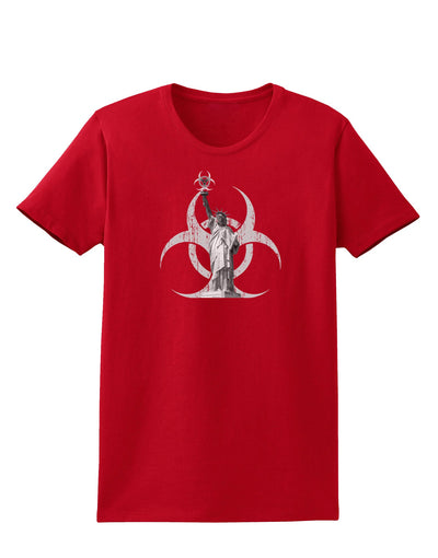 Biohazard Statue of Liberty Womens Dark T-Shirt-Womens T-Shirt-TooLoud-Red-X-Small-Davson Sales