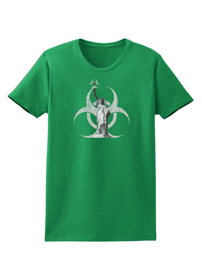 Biohazard Statue of Liberty Womens Dark T-Shirt-Womens T-Shirt-TooLoud-Kelly-Green-X-Small-Davson Sales