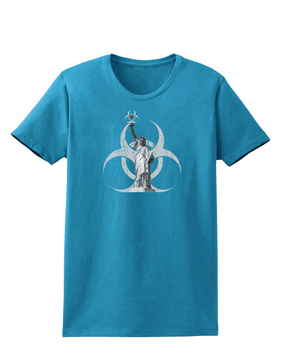 Biohazard Statue of Liberty Womens Dark T-Shirt-Womens T-Shirt-TooLoud-Turquoise-X-Small-Davson Sales